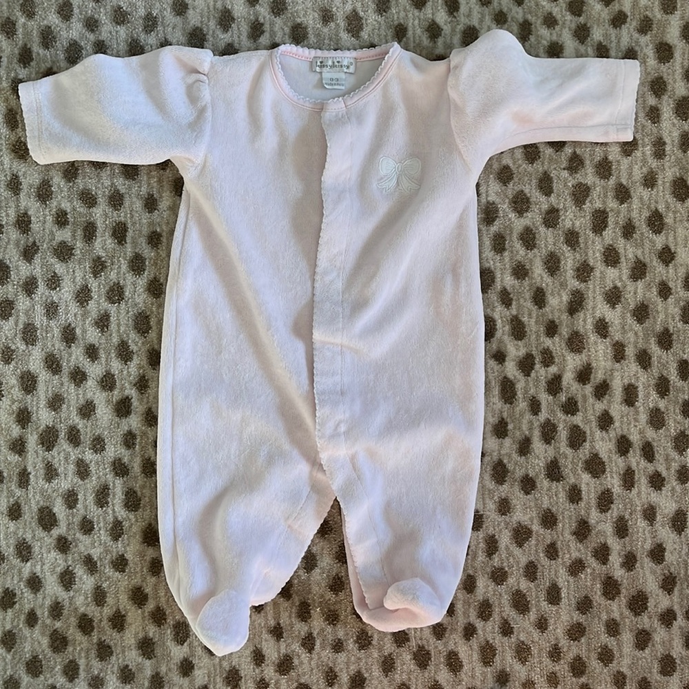 In EUC Kissy Kissy footed onesie with snaps